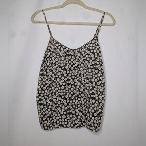 Old Navy Womens Black Floral Babydoll Tank Top M